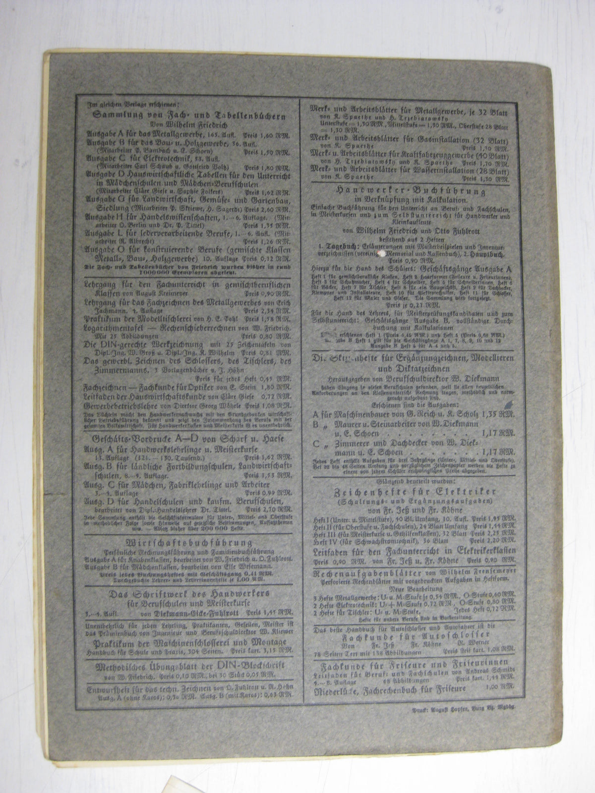 Originalausgabe  Werk- und Arbeitsblätter für Kraftfahrzeuggewerbe KFZ