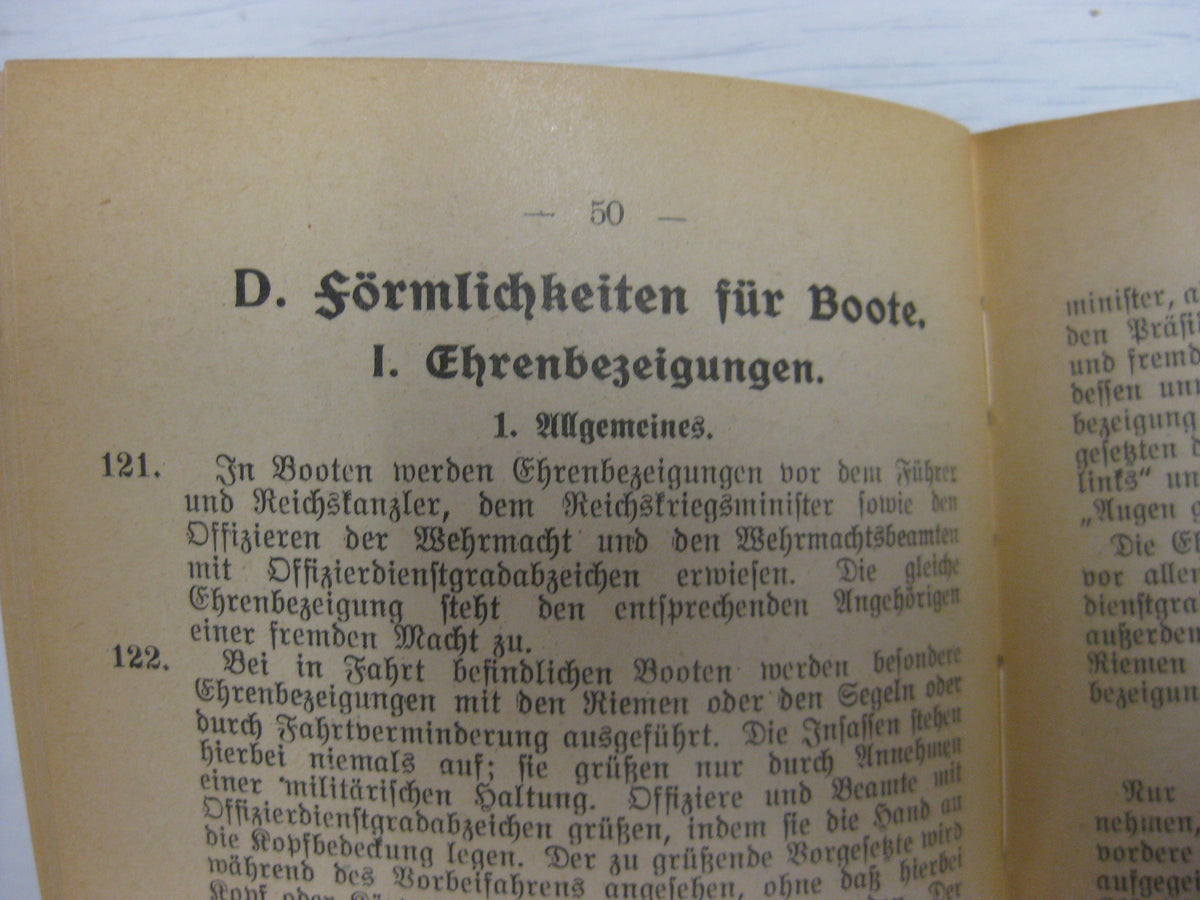 Originalausgabe Vorschrift für den Bootsdienst in der Kriegsmarine