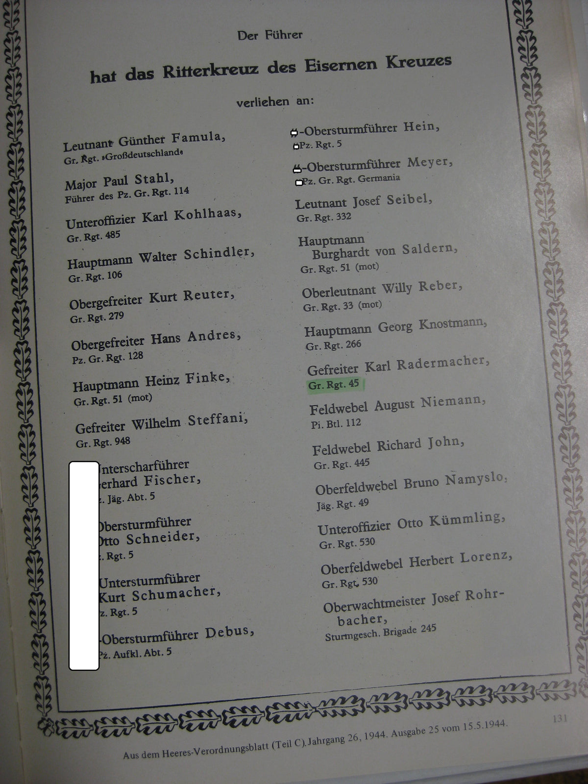 Buch Das Buch der Infanterie ORIGINALUNTERSCHRIFT DK-Träger !