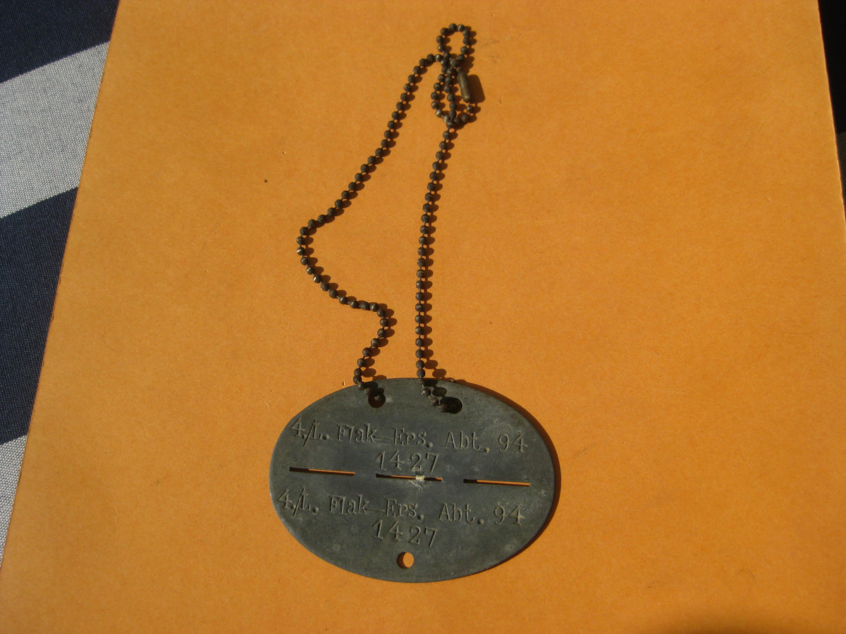 Erkennungsmarke 4./ l. Flak Ersatz Abteilung 94 Krems KEIN Bodenfund !! 1000% alt und ORIGINAL