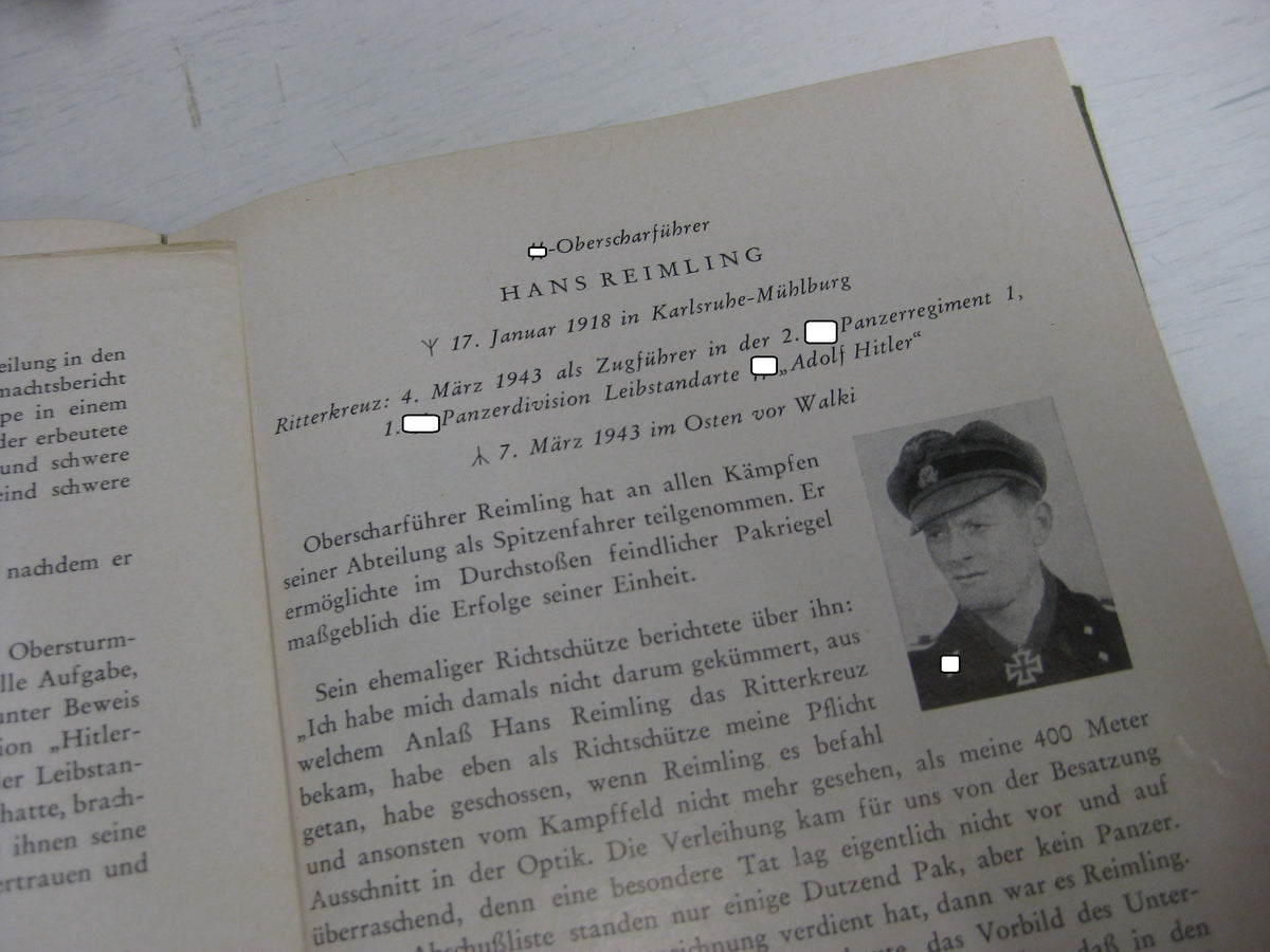 Die Ritterkreuzträger der Waffen-SS !! Buch aus dem persönlichen Besitz eines Sturmgeschützkommandanten der LSSAH