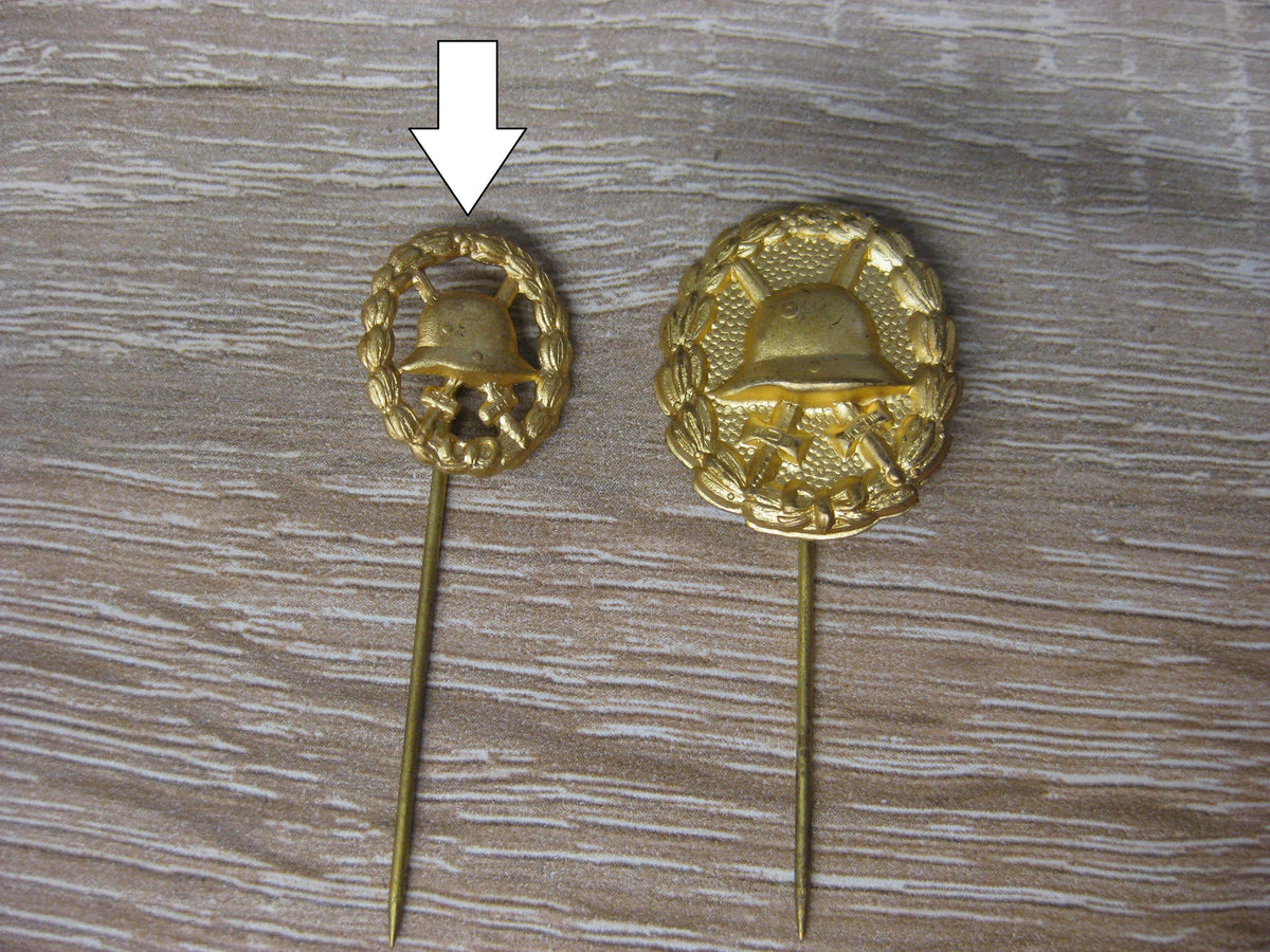 Miniatur Verwundetenabzeichen in GOLD 1918 durchbrochene Ausführung Mint Condition