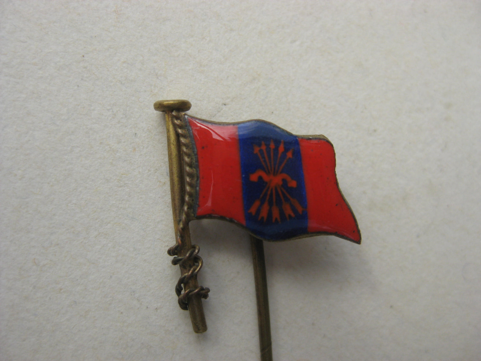 ORIGINALE spanische Miniatur Orden SPANIEN Flagge Fahne Standarte