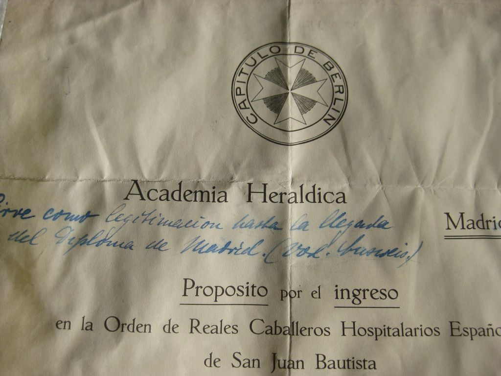 spanische Urkunde Orden Spanien Madrid &amp; Berlin 1918 Verleihungsurkunde