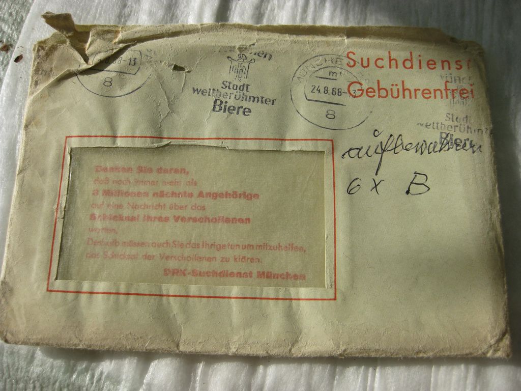 Rotes Kreuz München Wehrmacht Kriegsgefangenen und Gefallenen Suchdienst