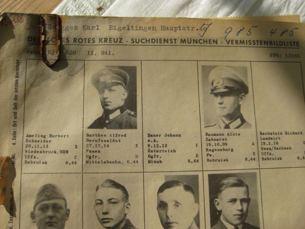 Rotes Kreuz München Wehrmacht Kriegsgefangenen und Gefallenen Suchdienst