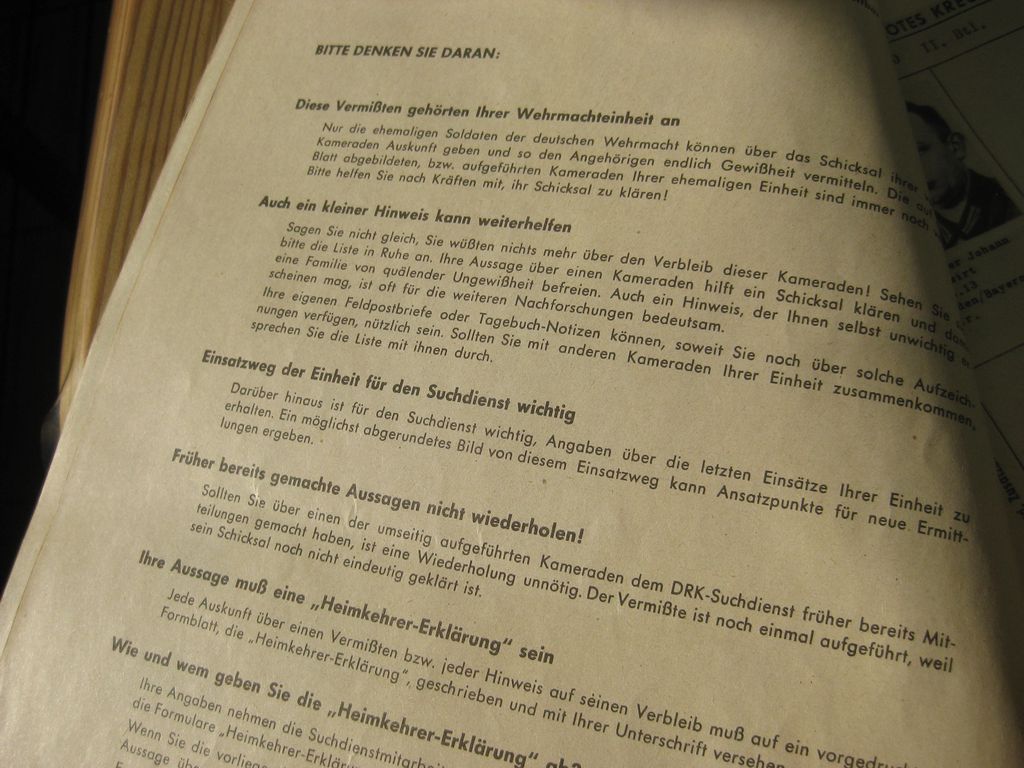 Rotes Kreuz München Wehrmacht Kriegsgefangenen und Gefallenen Suchdienst
