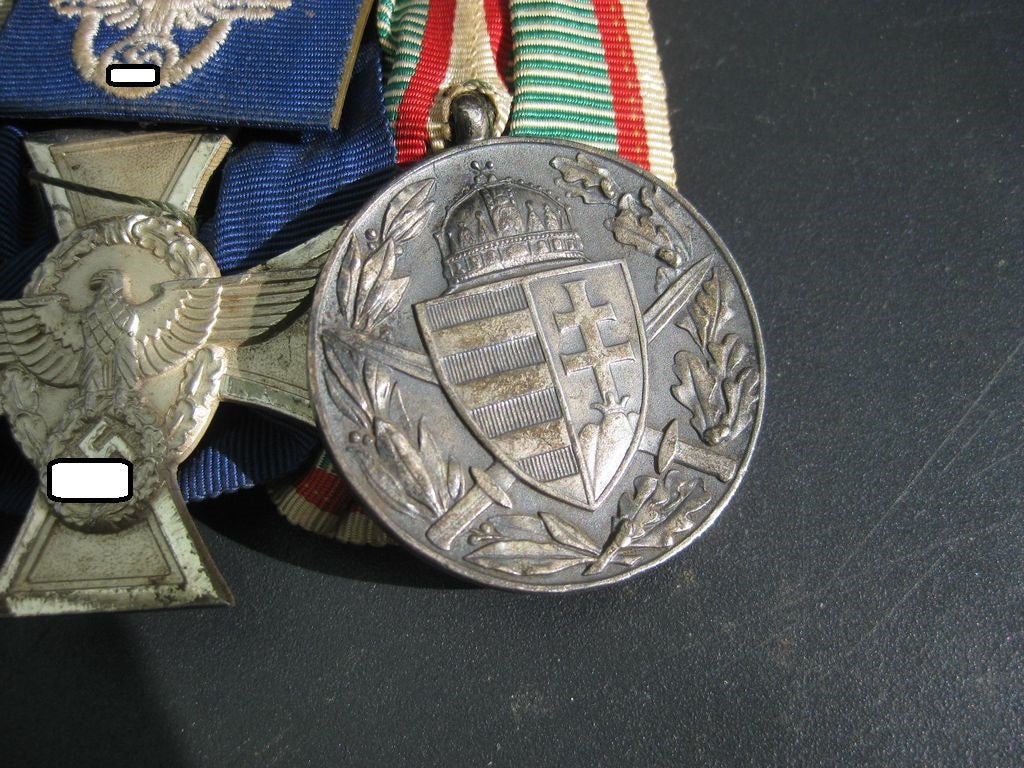 3er Ordensspange Ordensschnalle Ehrenkreuz für Frontkämpfer 1914 - 1918 Polizei Dienstauszeichnung für 18 Jahre Ungarn Weltkriegs Erinnerungsmedaille Wehrmachtsorden Polizeiorden