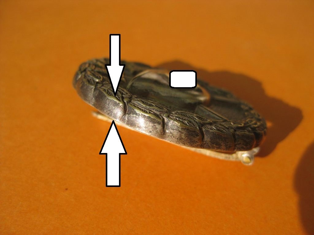 Verwundetenabzeichen in Silber 1.Modell HOHL / VERBÖDET !!! EXTREM SELTEN