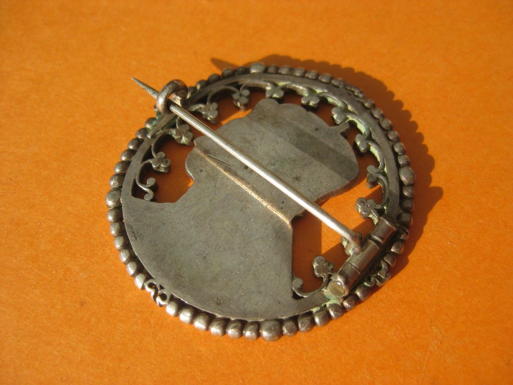 Medaille Steckabzeichen Preußen Kaiser Wilhelm &amp; Kaiserin Kaiser von Deutschland SILBER