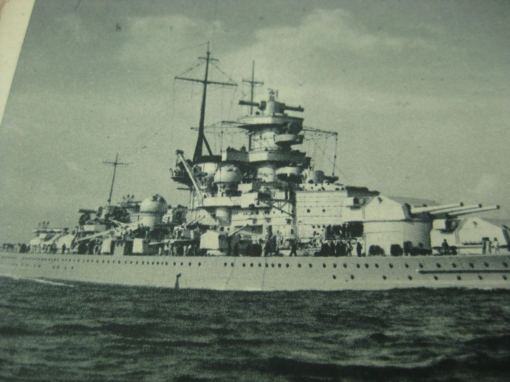 Foto FARBDIA !!! Panzerschiff Schlachtschiff SCHARNHORST deutsches Kriegsschiff Kriegsmarine Besuch Adolf Hitler