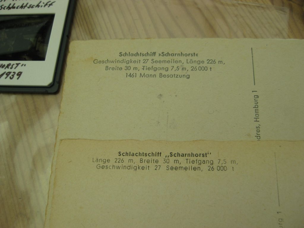 Foto FARBDIA !!! Panzerschiff Schlachtschiff SCHARNHORST deutsches Kriegsschiff Kriegsmarine Besuch Adolf Hitler