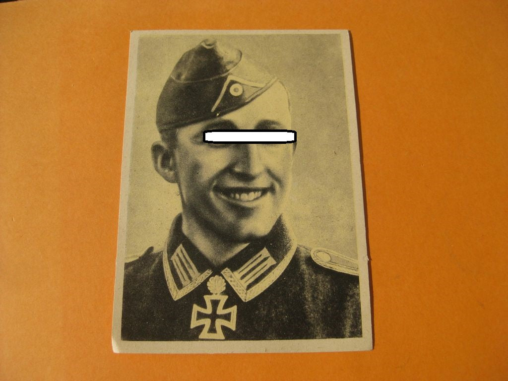 Originale Postkarte Sammlerkarte Sammelbildchen Propagandakompanie Ritterkreuzträgerbild  mit Eichenlaub