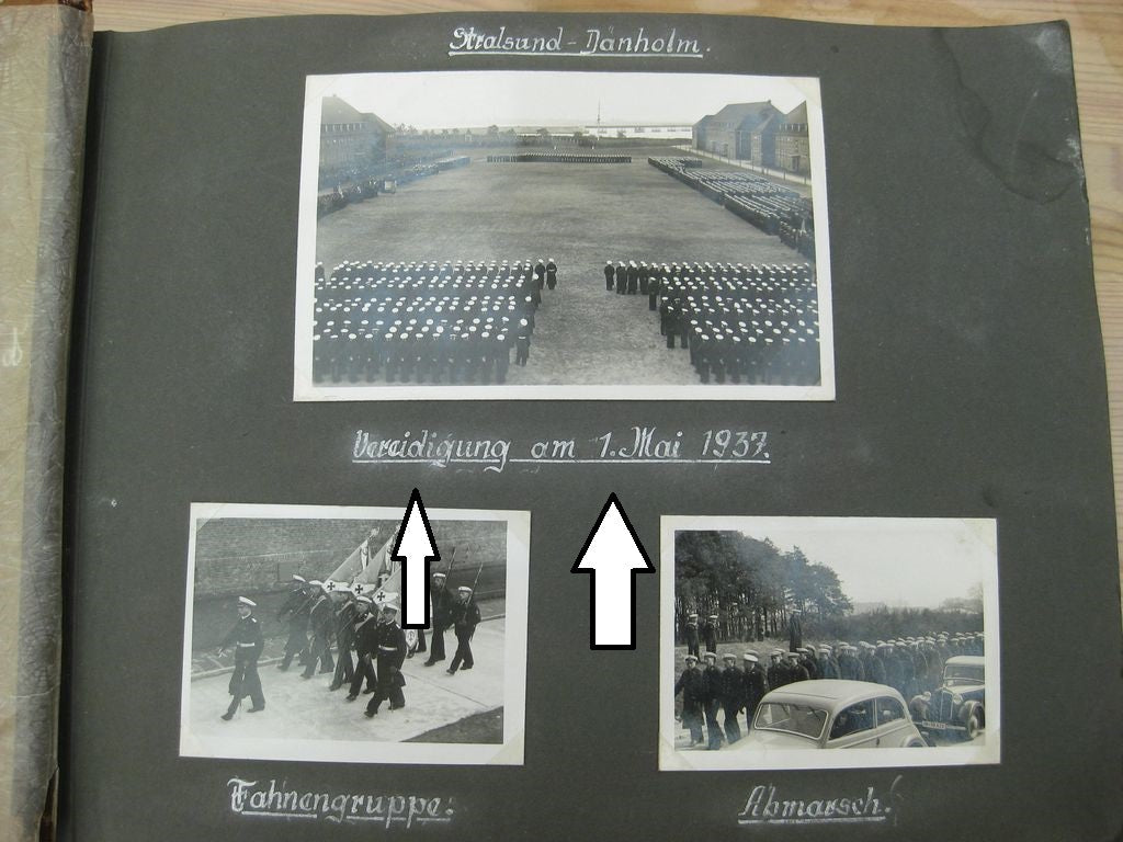 Fotoalbum Zerstörer GEORG THIELE , Matrose ist später auf Schlachtschiff Bismarck gefallen / Seetod (!!) Kriegsmarine Wehrmacht 3.Reich Seefahrt