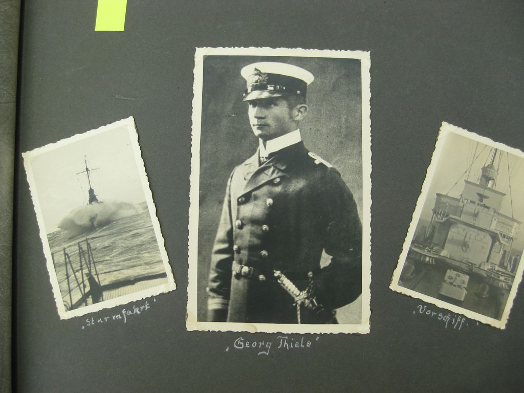 Fotoalbum Zerstörer GEORG THIELE , Matrose ist später auf Schlachtschiff Bismarck gefallen / Seetod (!!) Kriegsmarine Wehrmacht 3.Reich Seefahrt