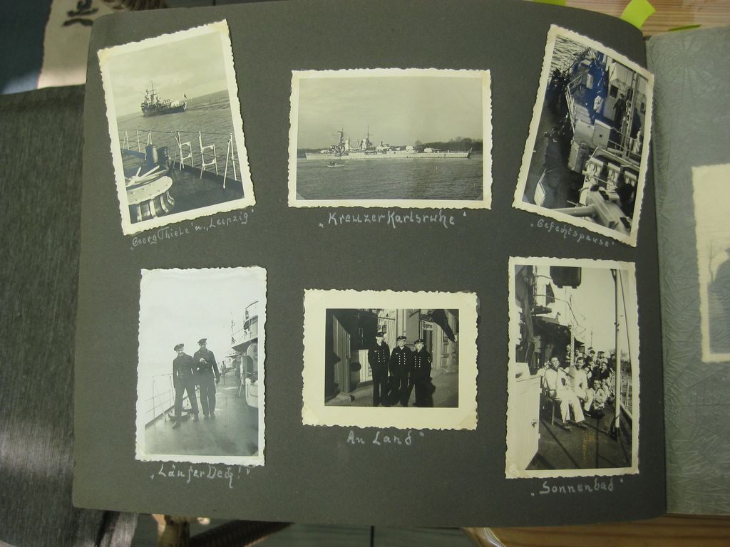 Fotoalbum Zerstörer GEORG THIELE , Matrose ist später auf Schlachtschiff Bismarck gefallen / Seetod (!!) Kriegsmarine Wehrmacht 3.Reich Seefahrt