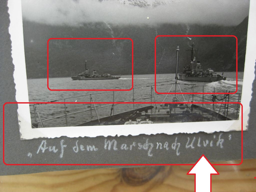 Fotoalbum Zerstörer GEORG THIELE , Matrose ist später auf Schlachtschiff Bismarck gefallen / Seetod (!!) Kriegsmarine Wehrmacht 3.Reich Seefahrt