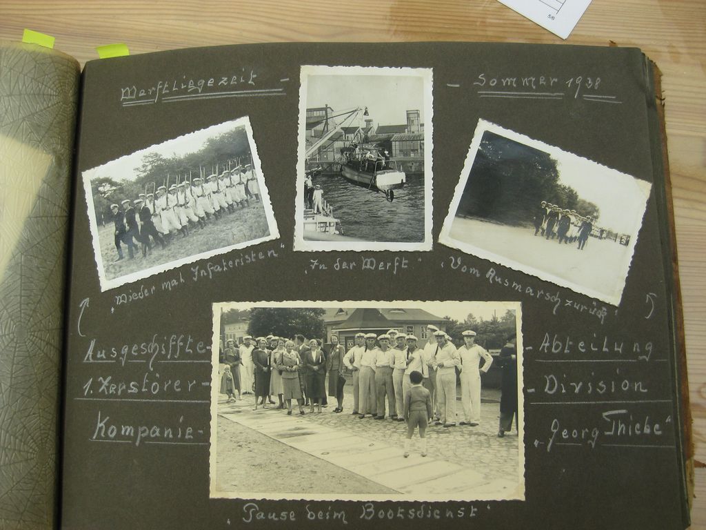 Fotoalbum Zerstörer GEORG THIELE , Matrose ist später auf Schlachtschiff Bismarck gefallen / Seetod (!!) Kriegsmarine Wehrmacht 3.Reich Seefahrt