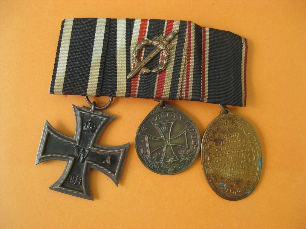 3er Feldspange Ordensspange Eisernes Kreuz 1914 (EK2/14) Kriegsdenkmünze 1914 - 1918 , Kyffhäusermedaille KRIEGERBUND Kriegerverein Kaiserreich