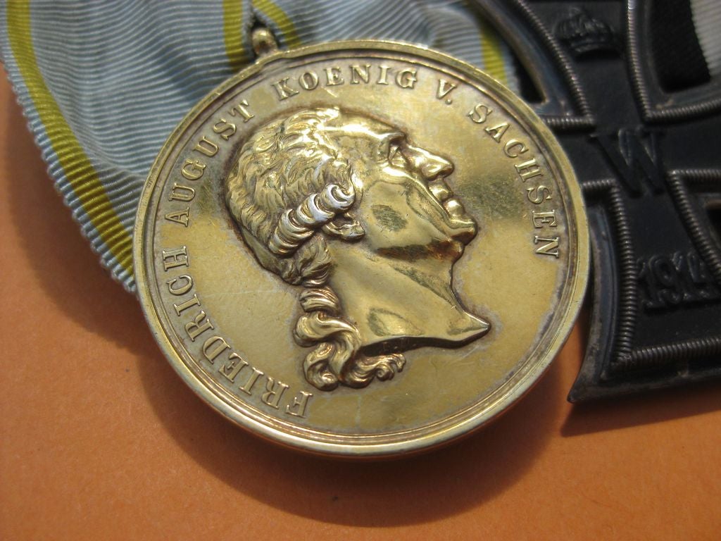 3er Ordensspange Eisernes Kreuz 1914 (EK2/14)  goldene Militär St. Heinrichs Orden Medaille Sachsen Kaiserreich Königreich 1.Weltkrieg