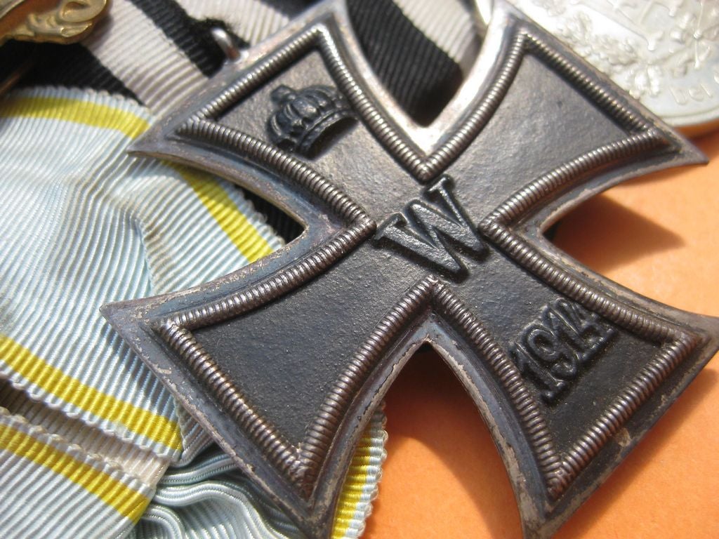 3er Ordensspange Eisernes Kreuz 1914 (EK2/14)  goldene Militär St. Heinrichs Orden Medaille Sachsen Kaiserreich Königreich 1.Weltkrieg