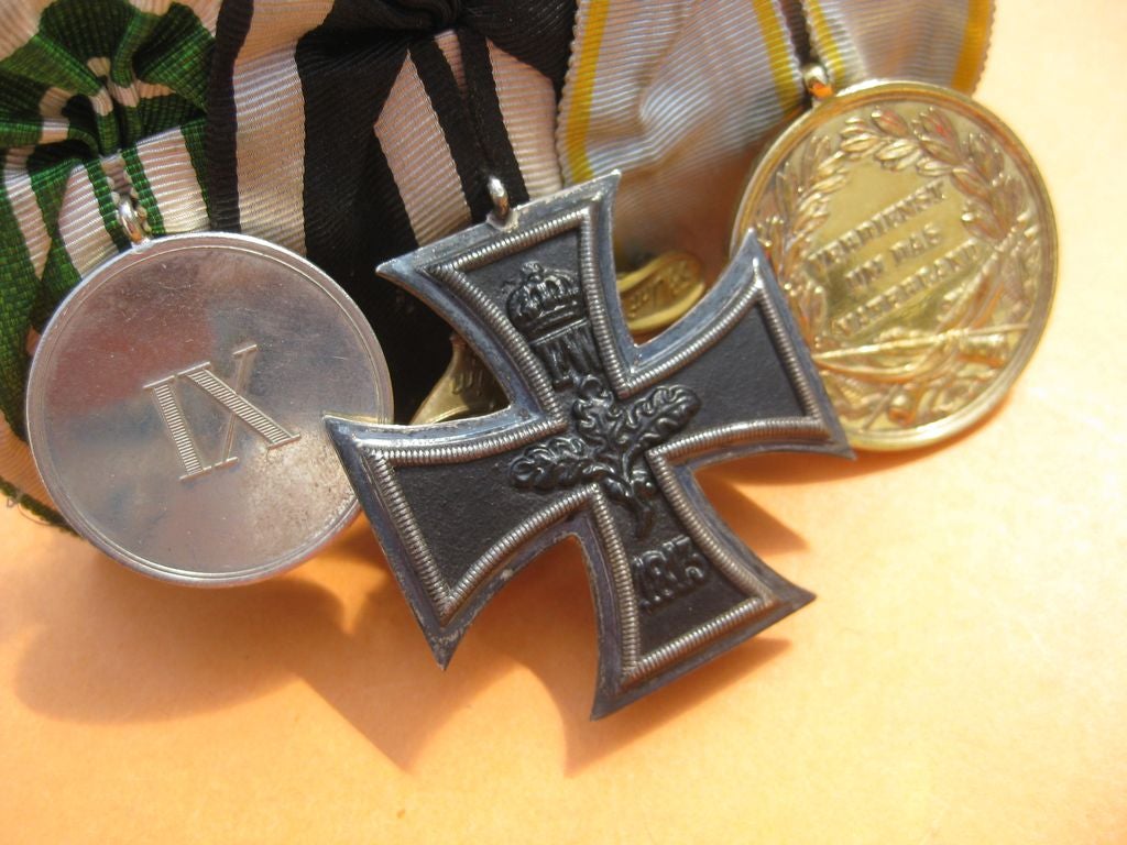3er Ordensspange Eisernes Kreuz 1914 (EK2/14)  goldene Militär St. Heinrichs Orden Medaille Sachsen Kaiserreich Königreich 1.Weltkrieg