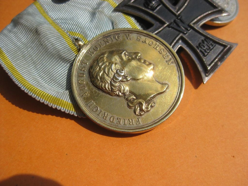 3er Ordensspange Eisernes Kreuz 1914 (EK2/14)  goldene Militär St. Heinrichs Orden Medaille Sachsen Kaiserreich Königreich 1.Weltkrieg