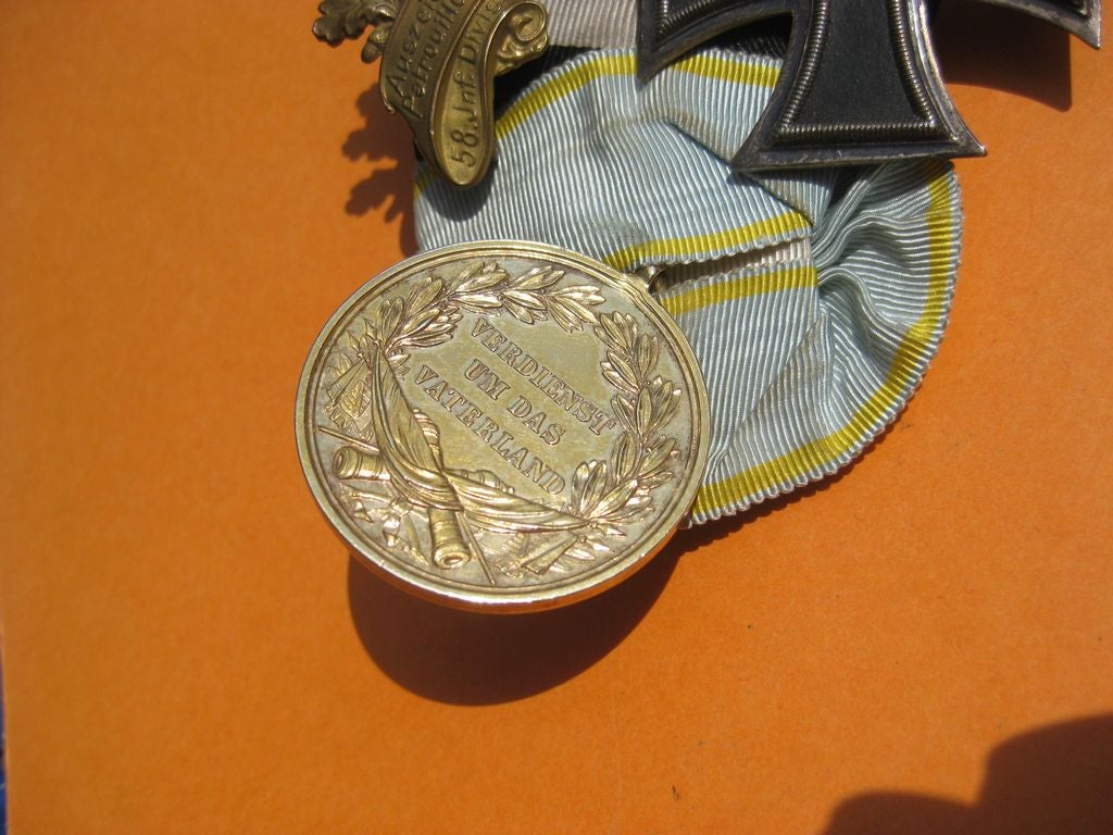 3er Ordensspange Eisernes Kreuz 1914 (EK2/14)  goldene Militär St. Heinrichs Orden Medaille Sachsen Kaiserreich Königreich 1.Weltkrieg