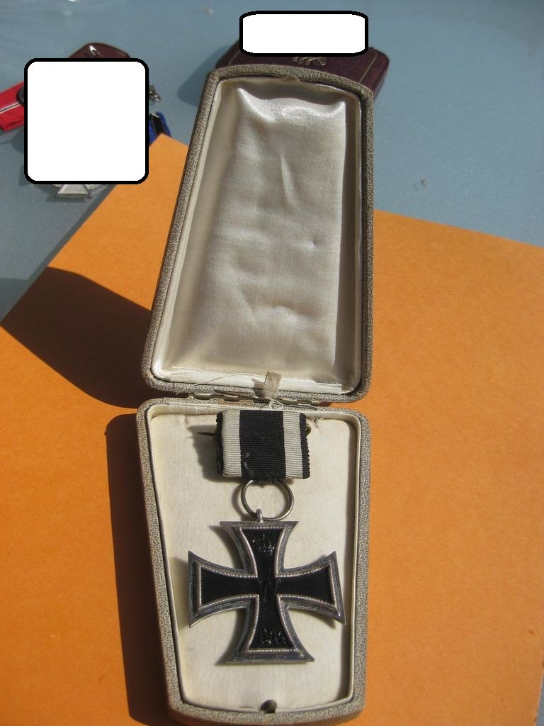 Eisernes Kreuz 2.Klasse 1914 Ordensspange (EK2/14) Hersteller "EW" im VERLEIHUNGSETUI / Verkaufsetui Orden Kaiserreich