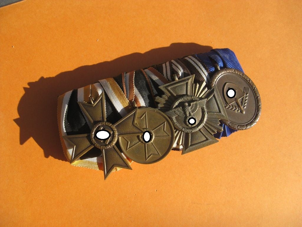 4er Ordensspange Kriegsverdienstkreuz Orden Wehrmacht Reichsarbeitsdienst Partei NSDAP 3.Reich Dienstauszeichnung