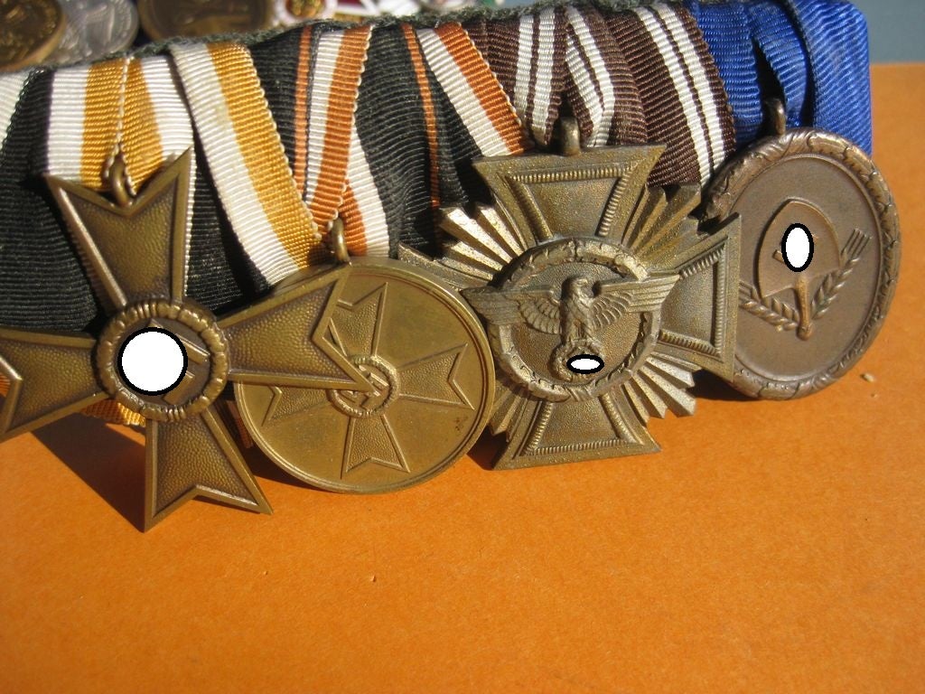 4er Ordensspange Kriegsverdienstkreuz Orden Wehrmacht Reichsarbeitsdienst Partei NSDAP 3.Reich Dienstauszeichnung