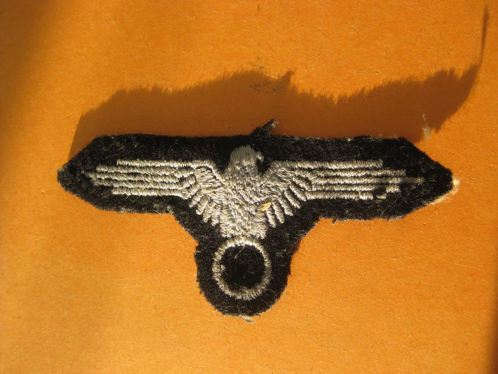 SS - Ärmeladler BEVO für Mannschaften entnazifiziert Effekten der Schutzstaffel 1000% alt und ORIGINAL Waffen-SS Martin Harnack