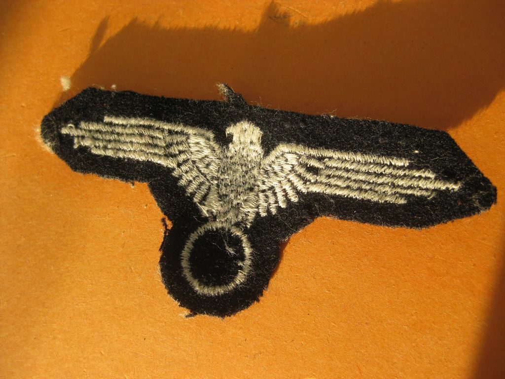 SS - Ärmeladler BEVO für Mannschaften entnazifiziert Effekten der Schutzstaffel 1000% alt und ORIGINAL Waffen-SS Martin Harnack