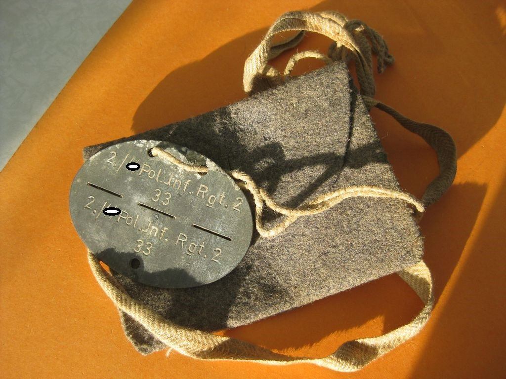 SS - Erkennungsmarke Polizei Infanterie Regiment 2 Schutzstaffel 1000% alt und ORIGINAL Waffen-SS