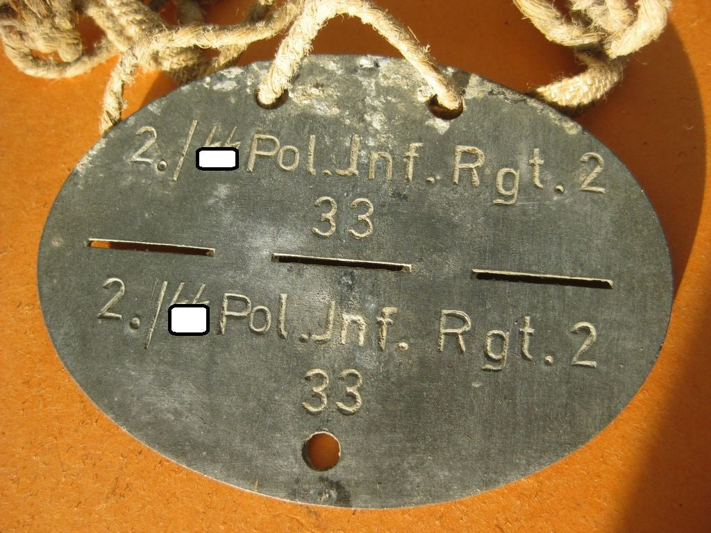 SS - Erkennungsmarke Polizei Infanterie Regiment 2 Schutzstaffel 1000% alt und ORIGINAL Waffen-SS