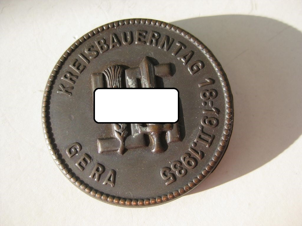 Badge District Farmers' Day Gera 1935 Volkswohlfahrt Reichsnährstand Thuringia