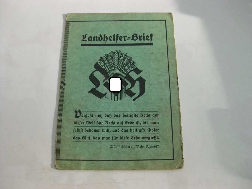 HJ Landhelfer Brief Hitlerjugend 1935