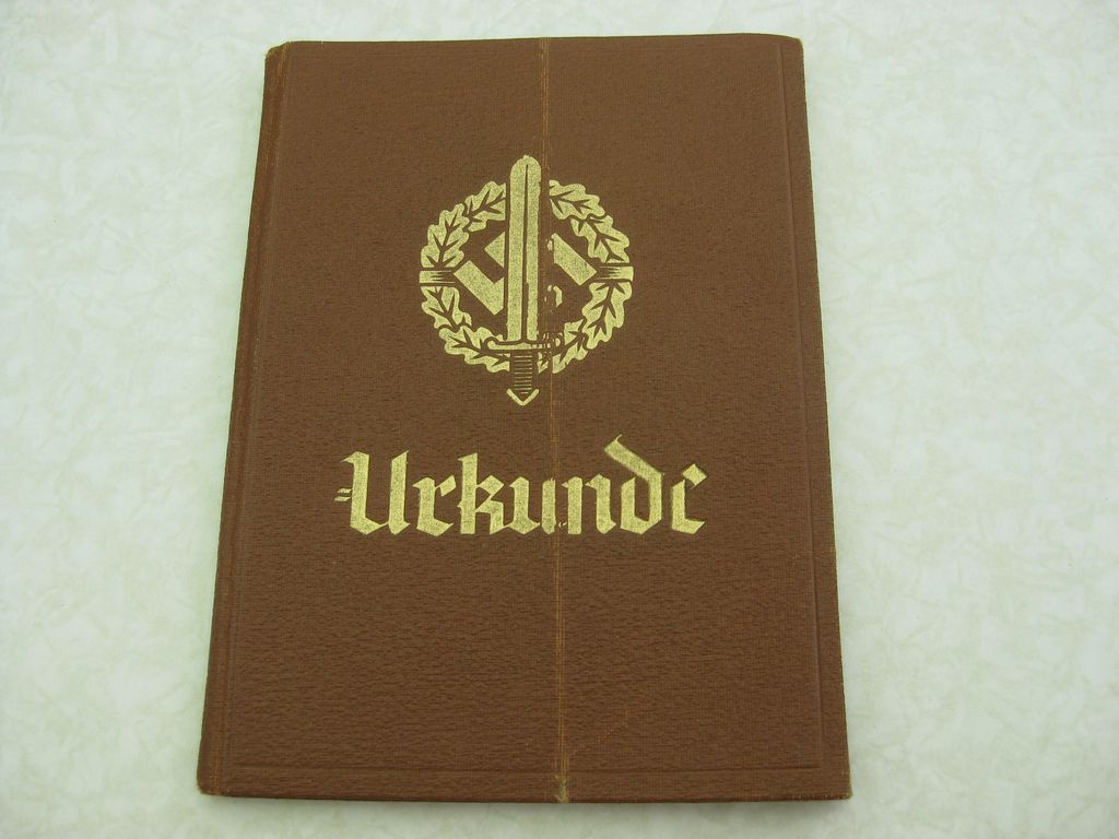 Urkundenheft SA - Sportabzeichen für Polizeibeamten mit vielen Eintragungen Orden 3.Reich Abzeichen Sportabzeichen