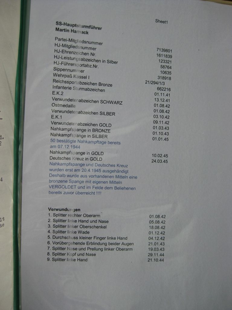 Nahkampfspange in Bronze mit FRONTSCHADEN Orden Wehrmacht aus dem Besitz von Martin Harnack