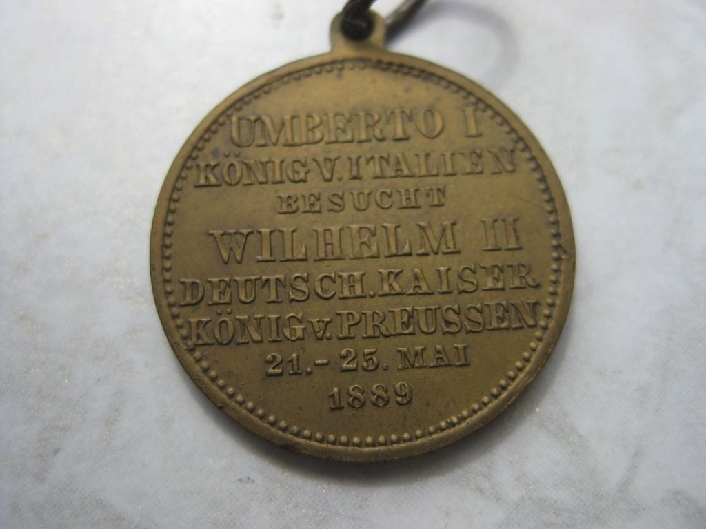Erinnerungsmedaille Preußen Kaiser Wilhelm &amp; König Umberto v. Italien Mai 1889