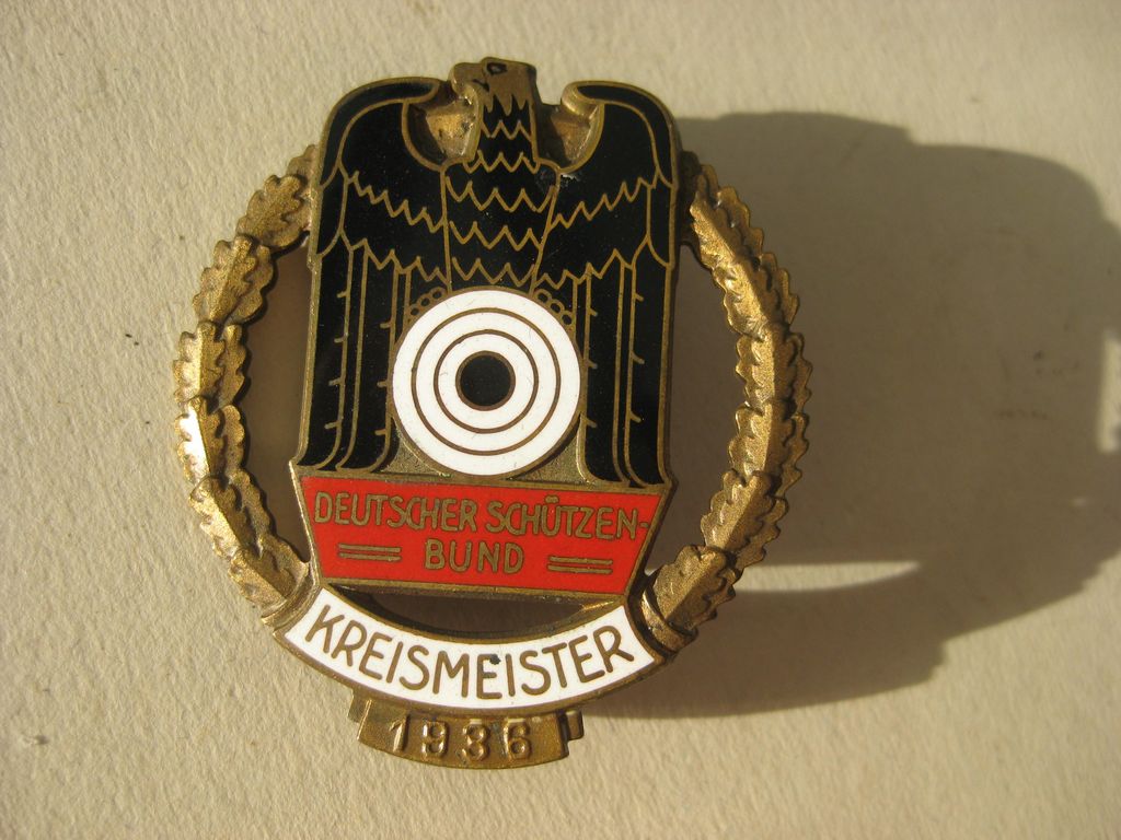 Großes Abzeichen Kreismeister 1936 Meisterschaftsabzeichen Deutscher Schützenbund (DSB)