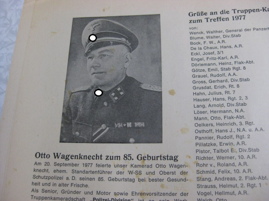 Mitgliedsnadel der SS Polizei Panzergrenadier Division  Orden Wehrmacht aus dem Besitz von Martin Harnack