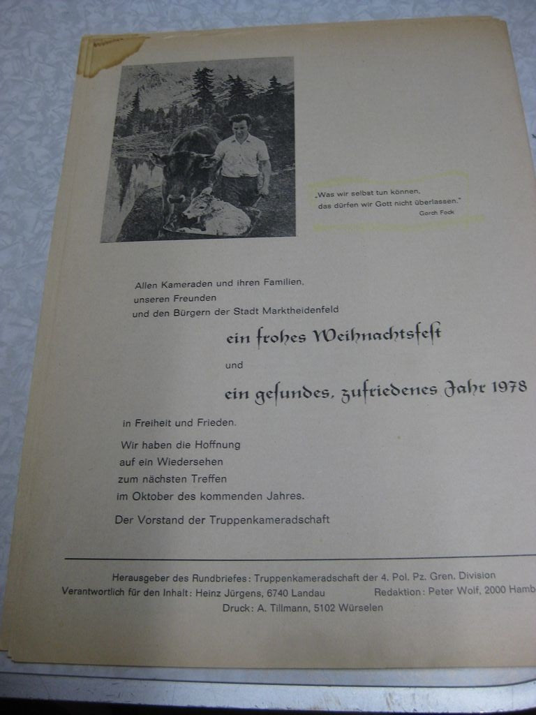 Mitgliedsnadel der SS Polizei Panzergrenadier Division  Orden Wehrmacht aus dem Besitz von Martin Harnack