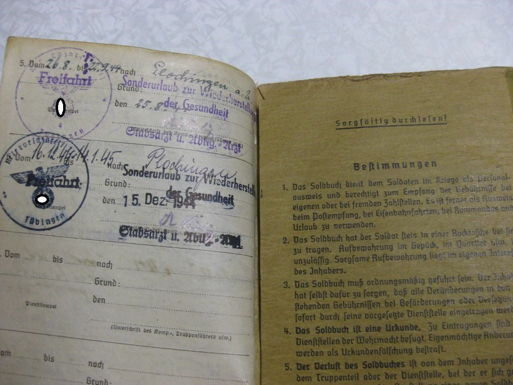 Besitzzeugnis Verleihungsurkunde Eisernes Kreuz Verwundetenabzeichen in Gold Infanterie Sturmabzeichen Ostmedaille etc etc  Wehrmacht