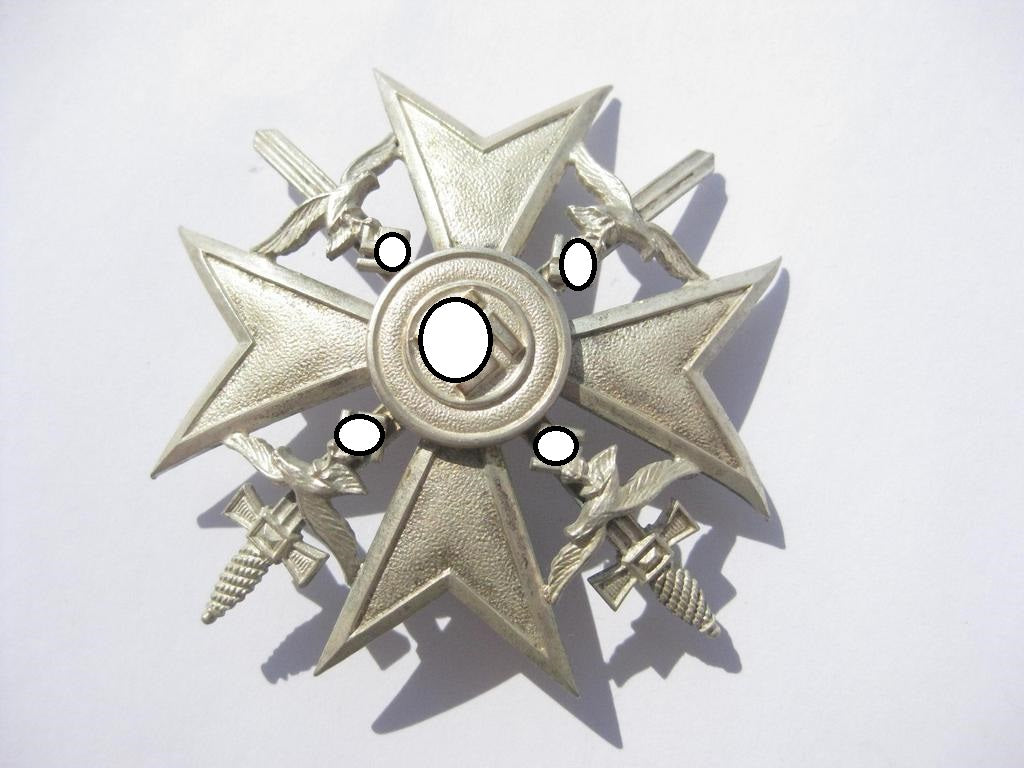 Spanienkreuz mit Schwertern in Silber