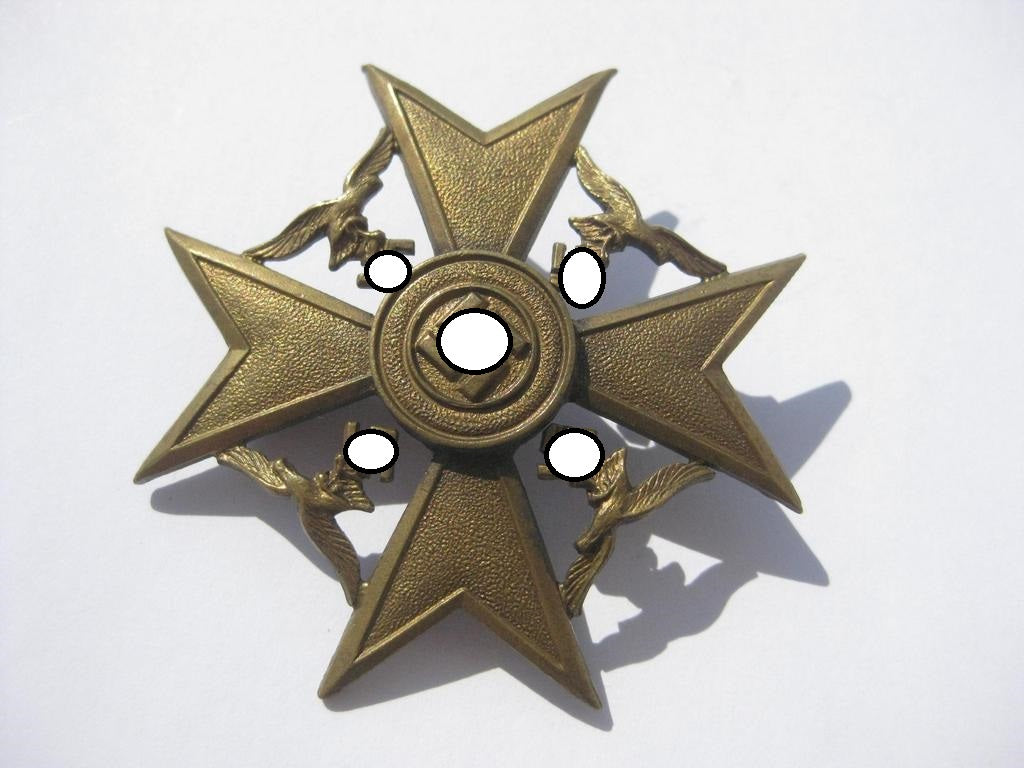 Spanienkreuz in Bronze Ohne Schwerter
