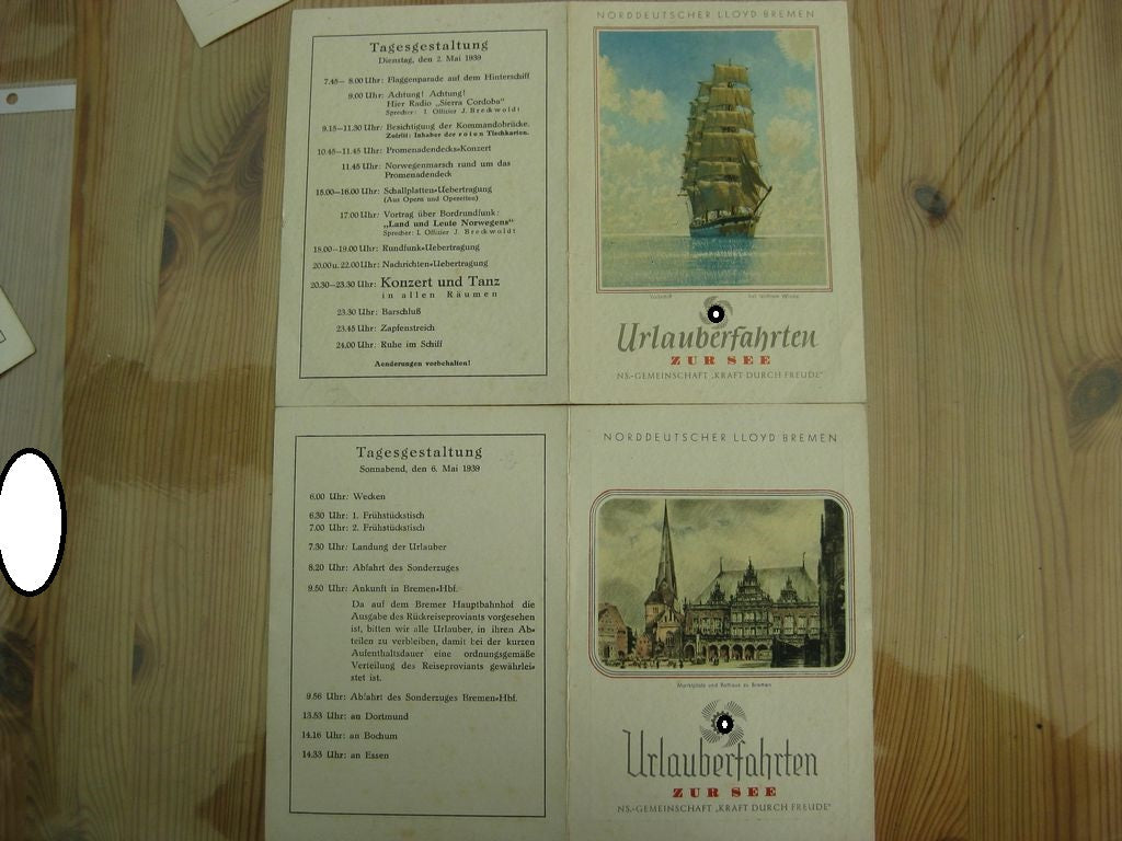 Erinnerungsgeschenk KDF Passagierdampfer SIERRA CORDOBA / NORWEGENREISE 1939