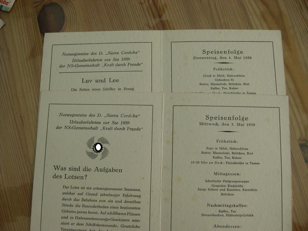 Erinnerungsgeschenk KDF Passagierdampfer SIERRA CORDOBA / NORWEGENREISE 1939