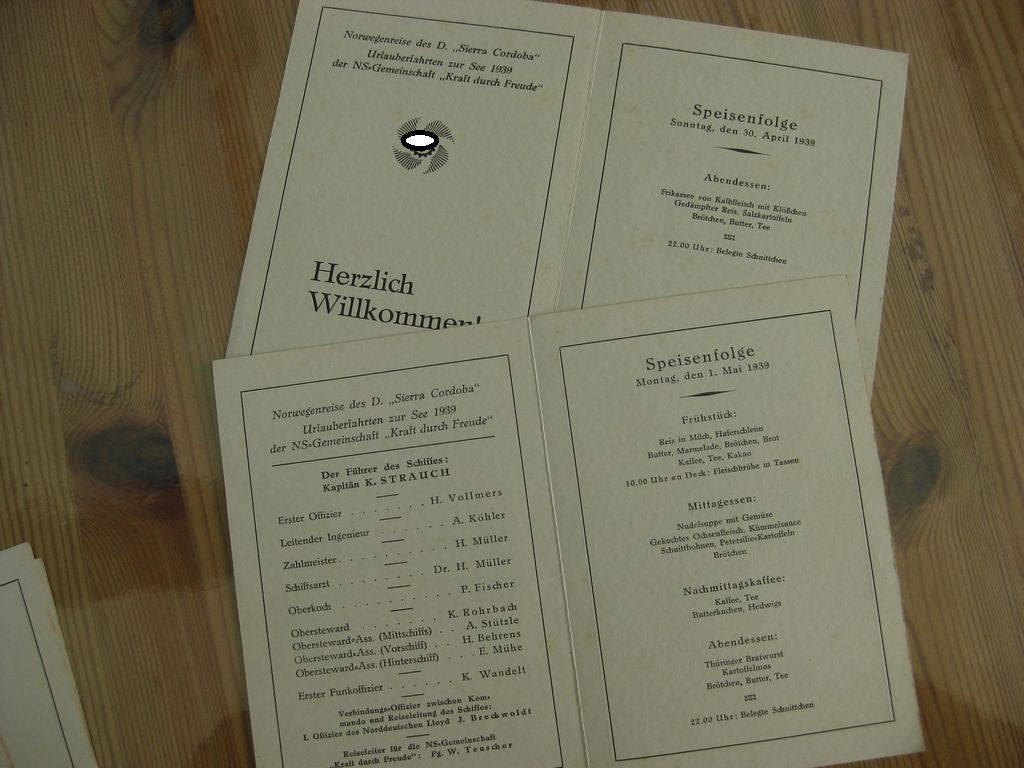 Erinnerungsgeschenk KDF Passagierdampfer SIERRA CORDOBA / NORWEGENREISE 1939