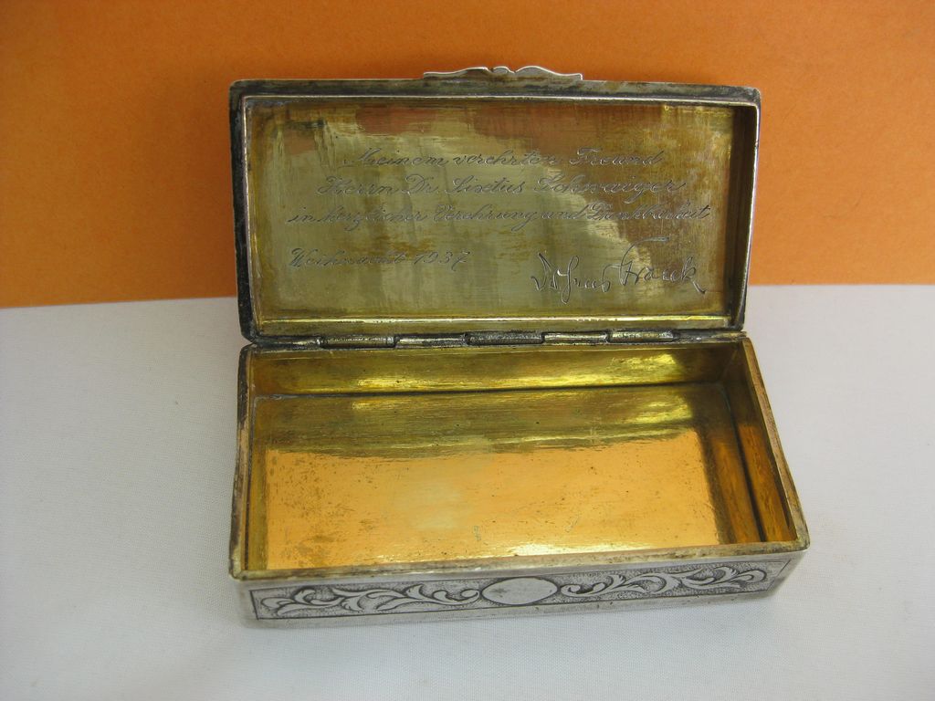 Ehrengeschenke Dr. HANS FRANK hingerichtet Nürnberger Prozess 1946 / 2 Silberdosen